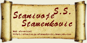 Stanivoje Stamenković vizit kartica